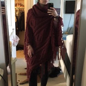 One Size Red Shaw/Poncho/Shrug